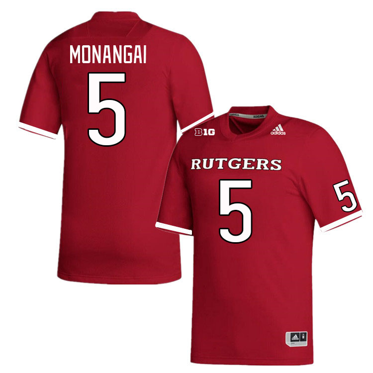 Men #5 Kyle Monangai Rutgers Scarlet Knights College Football Jerseys Stitched Sale-Scarlet